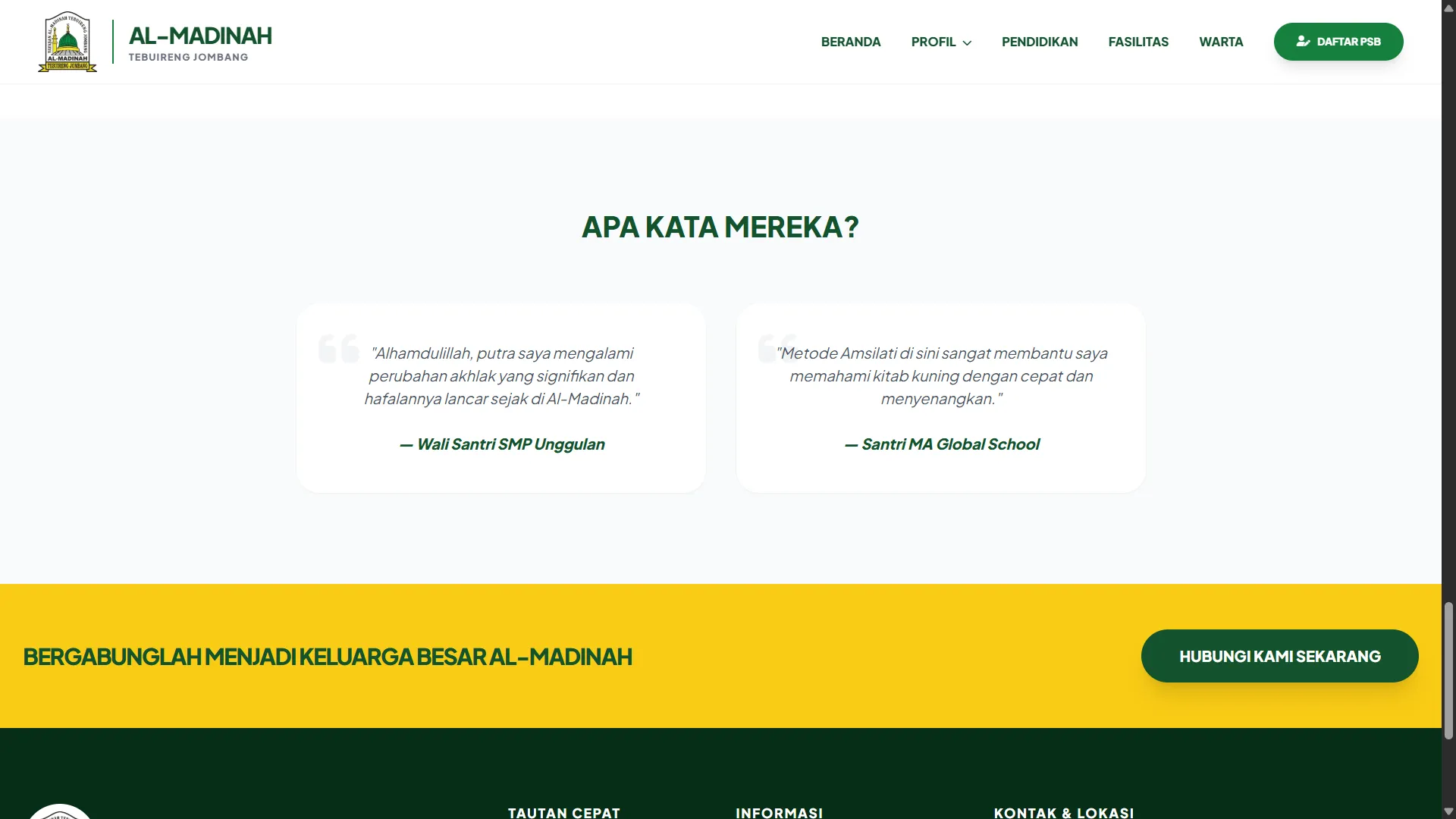 Official School Website Al-Madinah
